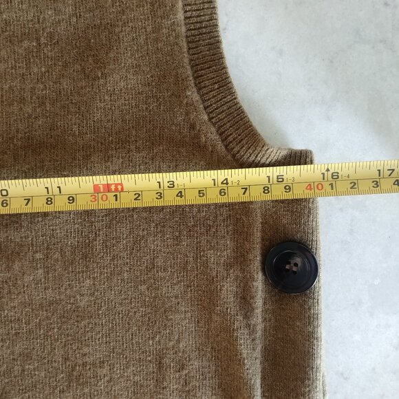 Ann Taylor wool sleeveless sweater top olive green Small Petite buttons - Picture 14 of 15